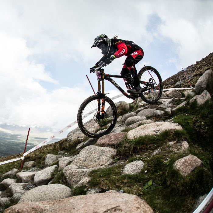 Downhill mountain biking at Fort William, Scotland