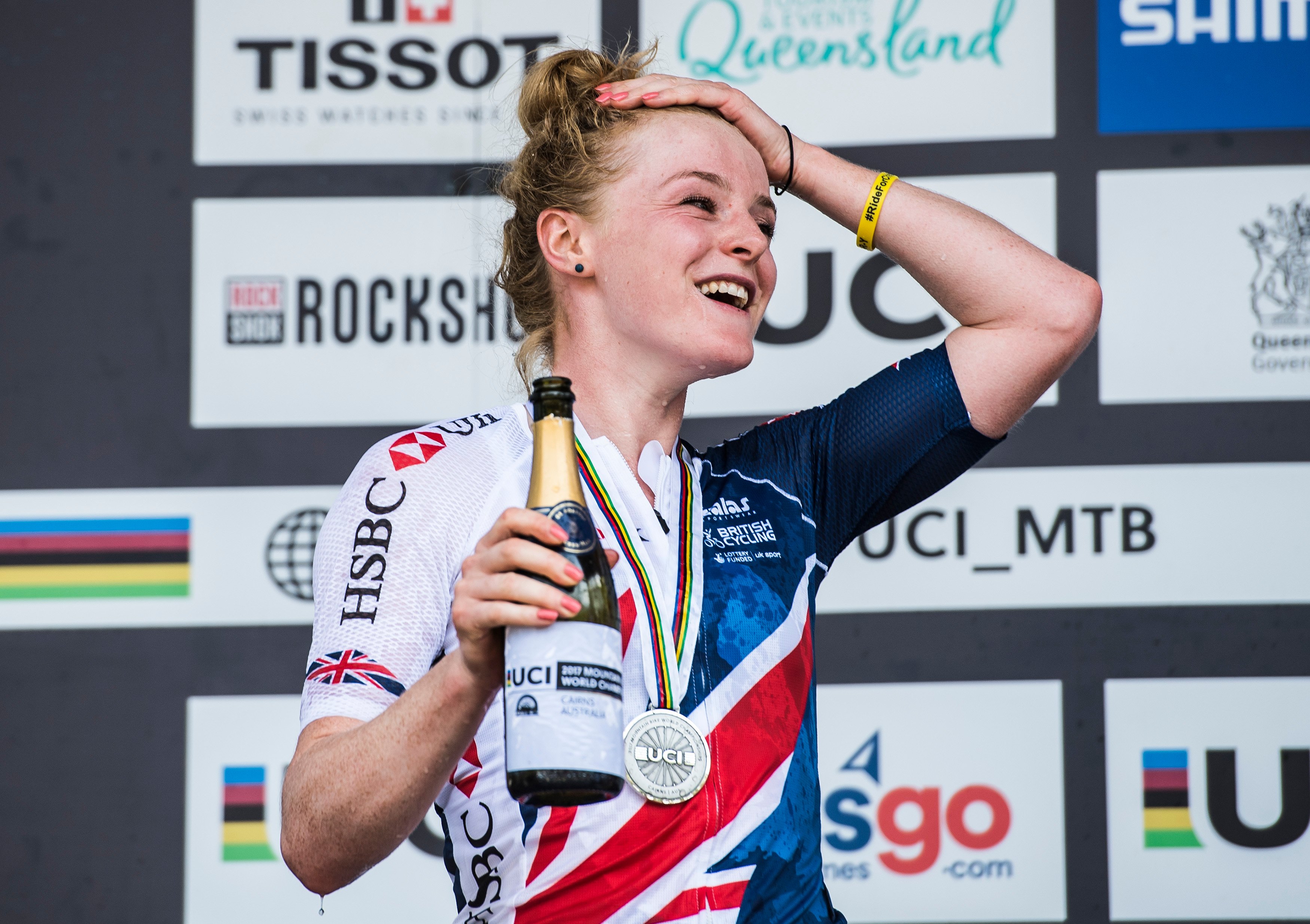 Annie Last won Great Britain’s first ever medal in elite women’s cross-country at the UCI Mountain Bike World Championships