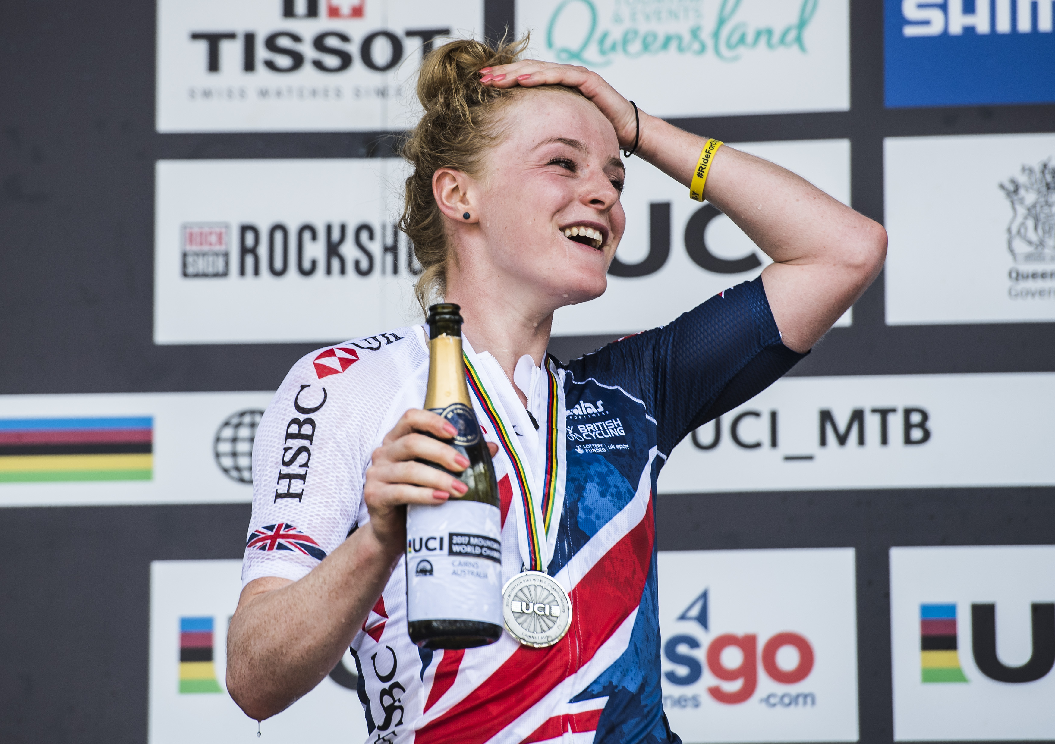 Annie Last won Great Britain’s first ever medal in elite women’s cross-country at the UCI Mountain Bike World Championships