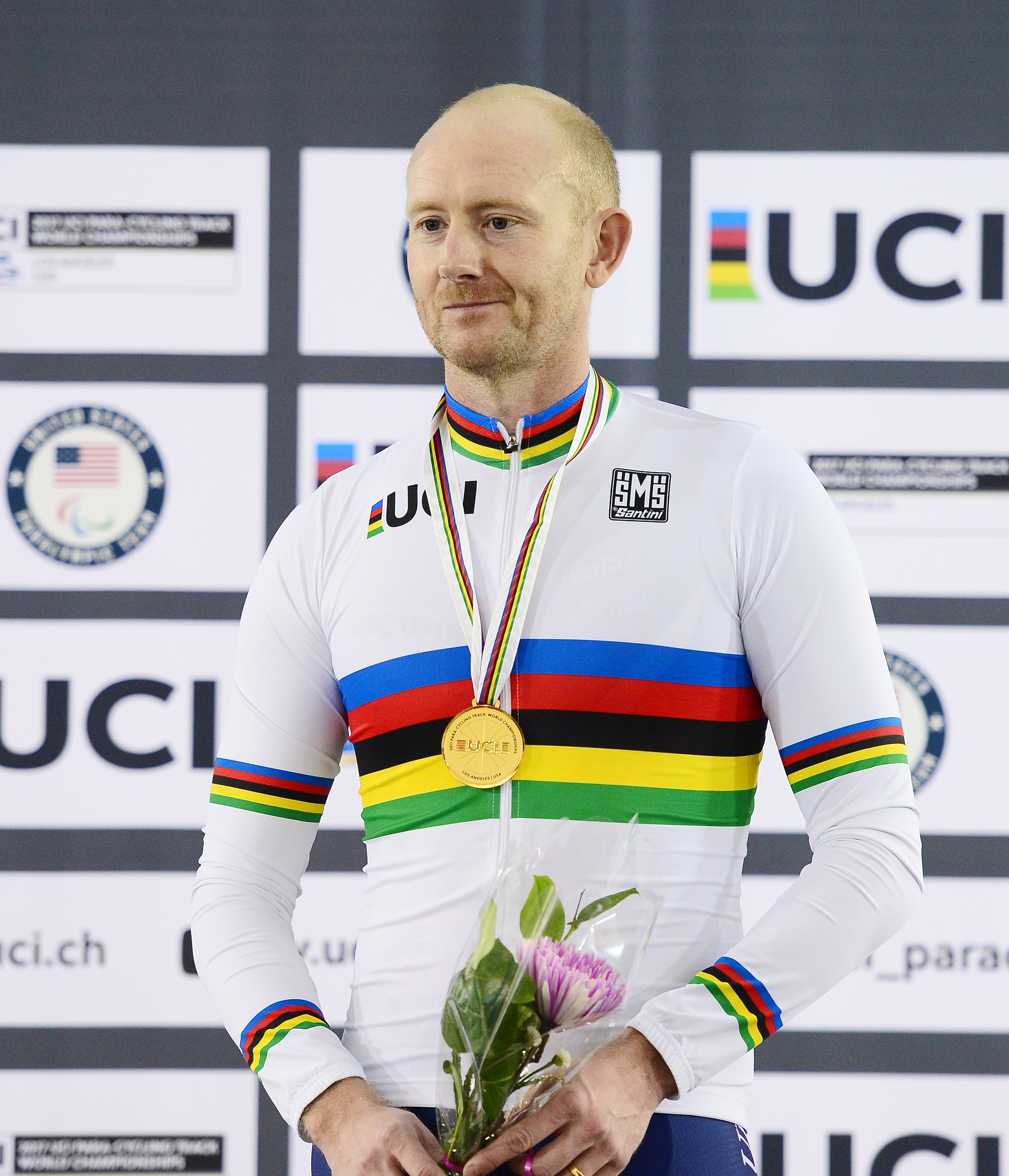 Jon Gildea claimed the first rainbow stripes of his cycling career, winning the individual pursuit and scratch race and adding a silver medal in the kilo