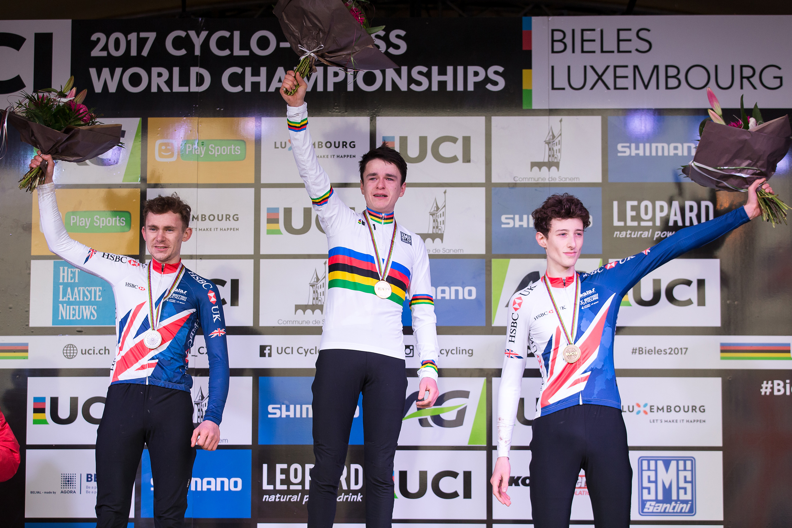 Tom Pidcock, Dan Tulett and Ben Turner made history at the 2017 UCI Cyclo-cross World Championships by securing a British one-two-three